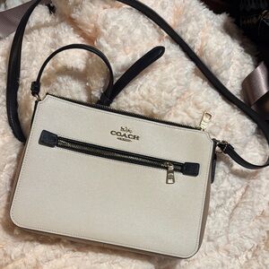 Coach Cream and Black Crossbody Bag